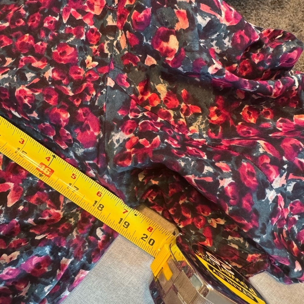 Anthropologie edmé & esyllte Floral Cotton Blouse Size 8 Puff Sleeve - Picture 8 of 9